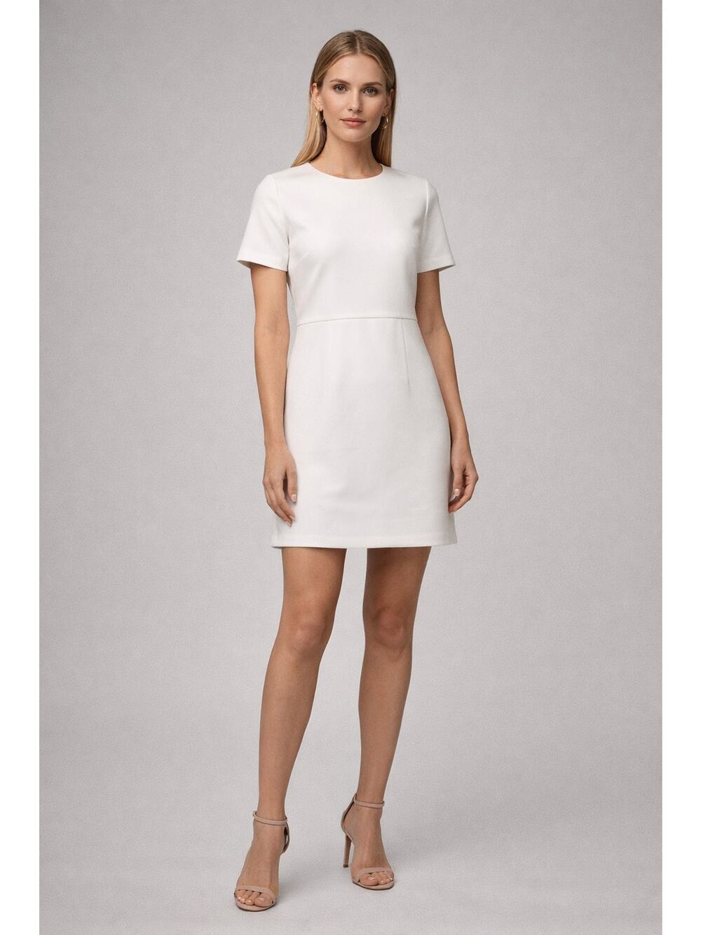 Kobi Halperin Classic Sheath Mini Dress in White, Sz 4